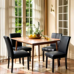 Faux Leather Upholstered Parsons Dining Chairs
