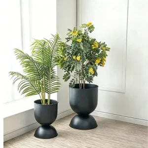 Metal Planter Matte Black Flower Pot