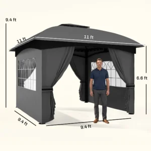 Outdoor Gazebo with Curtains, Church Windows